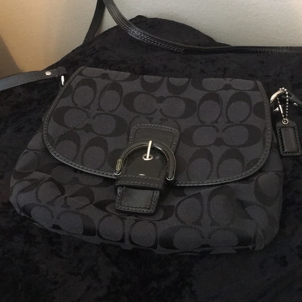 Like New Coach Soho Signature Flap Crossbody Purse